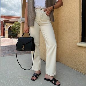 Banana Republic High-Rise Straight Jean in Ecru